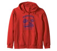 Retro Minnesota State Shirt Est 1858 Twin Cities Lakes Zip Hoodie
