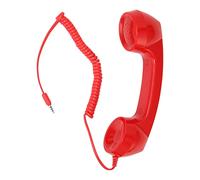 Retro Mobile Phone Headset ,Receiver for Cell Phone 3.5mm Sound Plug Retro Phone Handset Stable Radiation Proof Handset for Cellphone Computers Red White Black (Red)