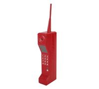 Retro Mobile Phone Iron Decoration, Vintage Brick Cell Phone Model, Realistic Old Fashioned Cell Phone Template with Antenna and Number Keys for Photography Props Home (Red)