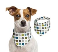 Retro Mod Polka Dot Pattern,Dog Bandanas Cotton Pet Scarf Adjustable Bibs for Pet,L