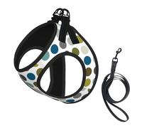 Retro Mod Polka Dot Pattern,Pet Harness,Adjustable Reflective Dog Harness,Pet Leash Vest,M