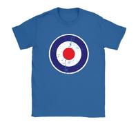 Retro MOD Target Mens T-Shirt Gaming Gift Present Military Royal Blue