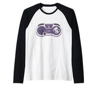 Retro Mode On Vintage Gamer Design 16 Bit Style Controller Raglan Baseball Tee