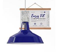 Retro Modern Metal Lamp Shades Ceiling Light Shades,30cm Easy Fit Lampshades, for Vintage Industrial Pendant Lights Bedroom, Kitchen, Bathroom Antique Shade (Navy Blue)