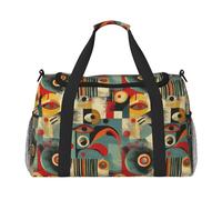 Retro Modern Print Ample Space Travel Duffle Bag Carry On Tote 19.7x13x10.2 in Stylish Tote for Gym