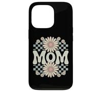 Retro Mom Daisy Flowers Checkered Aesthetic 70s Vibes Mother Case for iPhone 13 Pro