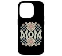 Retro Mom Daisy Flowers Checkered Aesthetic 70s Vibes Mother Case for iPhone 14 Pro