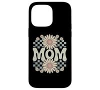 Retro Mom Daisy Flowers Checkered Aesthetic 70s Vibes Mother Case for iPhone 14 Pro Max