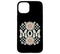 Retro Mom Daisy Flowers Checkered Aesthetic 70s Vibes Mother Case for iPhone 15 Plus