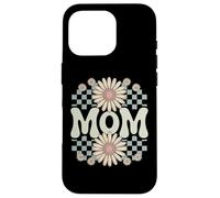 Retro Mom Daisy Flowers Checkered Aesthetic 70s Vibes Mother Case for iPhone 16 Pro