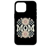 Retro Mom Daisy Flowers Checkered Aesthetic 70s Vibes Mother Case for iPhone 16 Pro Max