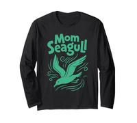 Retro Mom Seagull Coastal Beach Vintage Style Long Sleeve T-Shirt