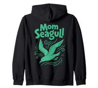 Retro Mom Seagull Coastal Beach Vintage Style Zip Hoodie