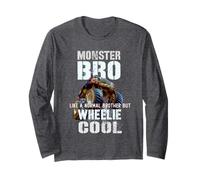 Retro Monster BRO Like Normal Brother But Wheelie Cool Bruh Long Sleeve T-Shirt