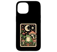 Retro Moon Frog Tarot Card Mushroom Aesthic Cottagecore Case for iPhone 15