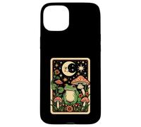 Retro Moon Frog Tarot Card Mushroom Aesthic Cottagecore Case for iPhone 15 Plus