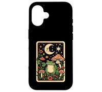 Retro Moon Frog Tarot Card Mushroom Aesthic Cottagecore Case for iPhone 16