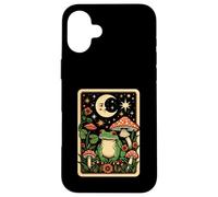 Retro Moon Frog Tarot Card Mushroom Aesthic Cottagecore Case for iPhone 16 Plus