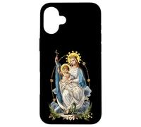 Retro Mother Mary and Baby Jesus Art Catholic Vintage Case for iPhone 16 Plus