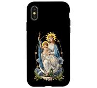 Retro Mother Mary and Baby Jesus Art Catholic Vintage Case for iPhone X/XS