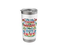 Retro Motivational Quote More Powerful Than Hate is Love Stainless Steel Insulated Tumbler