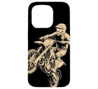 Retro Motocross Dirt Bike Rider Case for iPhone 15 Pro