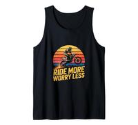 Retro Motocross Ride More Worry Less Sunset Tank Top