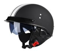 Retro Motorbike Crash Half Helmet with Sun Visor ECE Approved Retro Motorcycle Half Helmet Retro Vintage Style Open Face Jet Helmet for Motorcycles/Scooters/Moped/Cruise/Electric Vehicles(1,L(59~60CM)