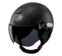 Retro Motorbike Half Helmets, With Black Transparent Sun Visor Open Face Motorcycle Helmet, Fmvss 218 Scooter Cruiser Moped Helmet ECE/DOT Approved ,FF