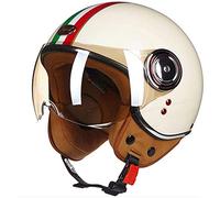 Retro Motorbike Open Face Crash Helmet 3/4 Half Motorcycle Helmet with Sun Visor,DOT/ECE Certification,for Motorcycles/Scooters/Moped/Cruise/Electric Vehicles (Color : N, Size : XL(59~60cm))