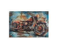 Retro Motorcycle Art,1000-piece adult puzzle,Classic Children's Jigsaw Puzzles,Challenging and difficult puzzles for adults and teenagers,26x38cm