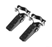 Retro Motorcycle Foot Pegs Foldable Pipe Clamp 24-38mm Metal Black Silver Pair for Custom Bike(black)