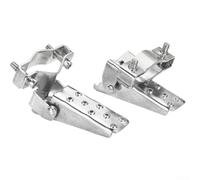 Retro Motorcycle Foot Pegs Foldable Pipe Clamp 24-38mm Metal Black Silver Pair for Custom Bike(Silver)