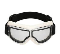 Retro Motorcycle Goggles, Design For Prescription Glasses, Soft Leather Padding With Adjustable Anti-Slip Headband, Anti-Fog Vintage Pilot Eyewear, Lightweight Frame, /Clear Lens Sing