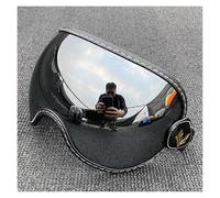 Retro motorcycle goggles half helmet bubble visor open face helmet lens(Silver)