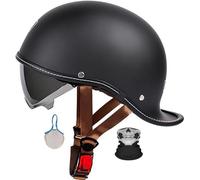 Retro Motorcycle Half Helmet, Baseball Cap Open Face Motorbike Helmet, DOT/ECE Certification Adult Men Women Helmet, with Quick Release Buckle, for Bicycle Cruiser Scooter 11,M