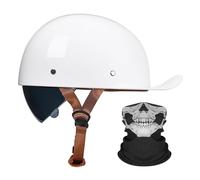 Retro Motorcycle Half Helmet Baseball Cap Style,ECE 22.06 Certified,Lightweight ABS Shell with Retractable Lens and Face Shield,Unisex for Street Commuting Cruiser S-2XL (55-64cm)