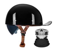 Retro Motorcycle Half Helmet Baseball Cap Style,ECE 22.06 Certified,Lightweight ABS Shell with Retractable Lens and Face Shield,Unisex for Street Commuting Cruiser S-2XL (55-64cm)