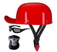 Retro Motorcycle Half Helmet Baseball Cap Style,ECE Certified Lightweight ABS Shell,with Anti-Scratch Goggles and Face Shield,Unisex for Urban Commuter,Street Cruiser and Moped
