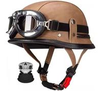 Retro Motorcycle Half Helmet, DOT/ECE Approved Vintage Half Shell Helmet, Electric Bike Scooter Men and Women Riding Jet Helmet Cruiser Chopper Anti-Collision Helmet 1,2XL