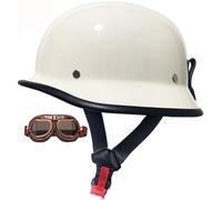 Retro Motorcycle Half Helmet, DOT/ECE Approved Vintage Half Shell Helmet, Electric Bike Scooter Men and Women Riding Jet Helmet Cruiser Chopper Anti-Collision Helmet 2,XL