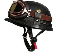 Retro Motorcycle Half Helmet, DOT/ECE Approved Vintage Half Shell Helmet, Electric Bike Scooter Men and Women Riding Jet Helmet Cruiser Chopper Anti-Collision Helmet 4,XL