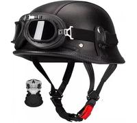 Retro Motorcycle Half Helmet, DOT/ECE Approved Vintage Half Shell Helmet, Electric Bike Scooter Men and Women Riding Jet Helmet Cruiser Chopper Anti-Collision Helmet 10,2XL