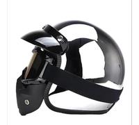 Retro Motorcycle Half Helmet ECE Approved German Style 3/4 Motorbike Vintage Silver Chrome Open Face Helmet with Bubble Mirror, Men Women Moped Scooter Chopper Cruiser Helmet A5,M=(57-58cm)
