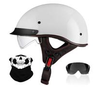 Retro Motorcycle Half Helmet, German Style Open Face Helmet with Adjustable Quick Release Buckle, ECE Approved Adult Men Women Motorbike Helmets, for Bicycle Cruiser Scooter(K7,XXL/63-64cm)