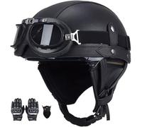 Retro Motorcycle Half Helmet, Lightweight ABS Shell Helmet with Retractable