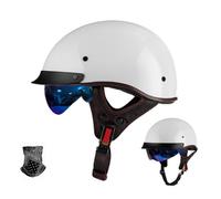 Retro Motorcycle Half Helmet Perfect Open Face Helmet for Commuting and Outdoor Riding Motorbike Crash Helmet Suitable for Adult Men and Women Free Face Mask I,XL=(61-62CM)