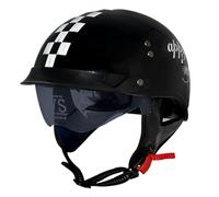 Retro Motorcycle Half Helmet Portable Motorbike Helmets with Visor Vintage Open Face Scooter Helmets ECEDOT Approved Quick-Release Buckle for Adult Men Women Four Seasons S,XXL:63-64CM