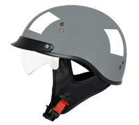 Retro Motorcycle Half Helmet Portable Motorbike Helmets with Visor Vintage Open Face Scooter Helmets ECEDOT Approved Quick-Release Buckle for Adult Men Women Four Seasons D,L:59-60CM