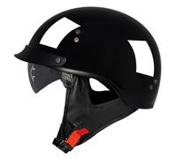 Retro Motorcycle Half Helmet Portable Motorbike Helmets with Visor Vintage Open Face Scooter Helmets ECEDOT Approved Quick-Release Buckle for Adult Men Women Four Seasons O,M:57-58CM